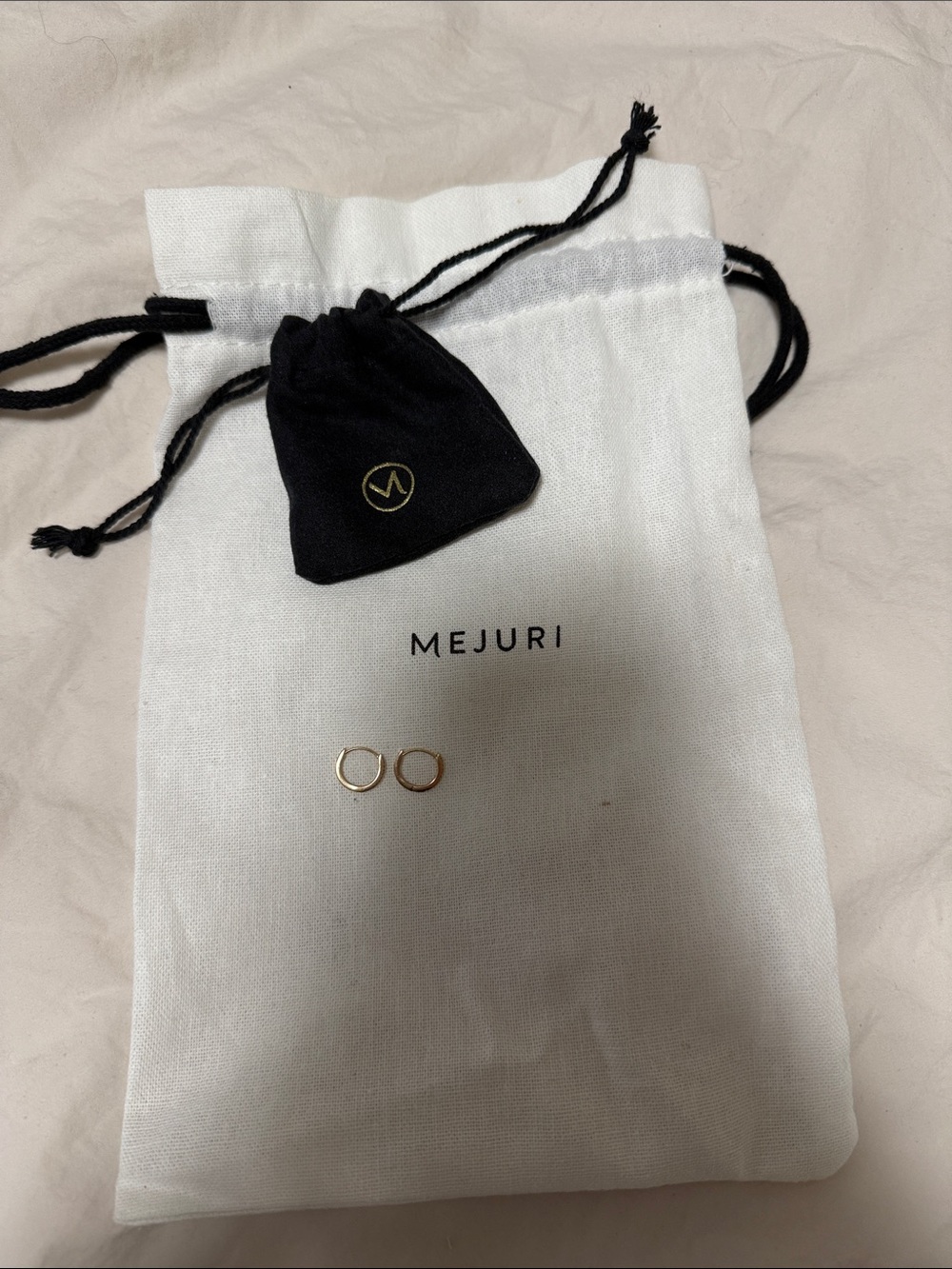 Mejuri 14K Gold Pave Diamond Huggie Hoop Earrings